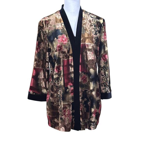 R&M Richards black cutout velvet Jacket and top, gothic, vintage, romantic - Picture 1 of 6